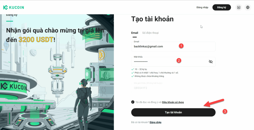 cách đăng ký sàn Kucoin chi tiết