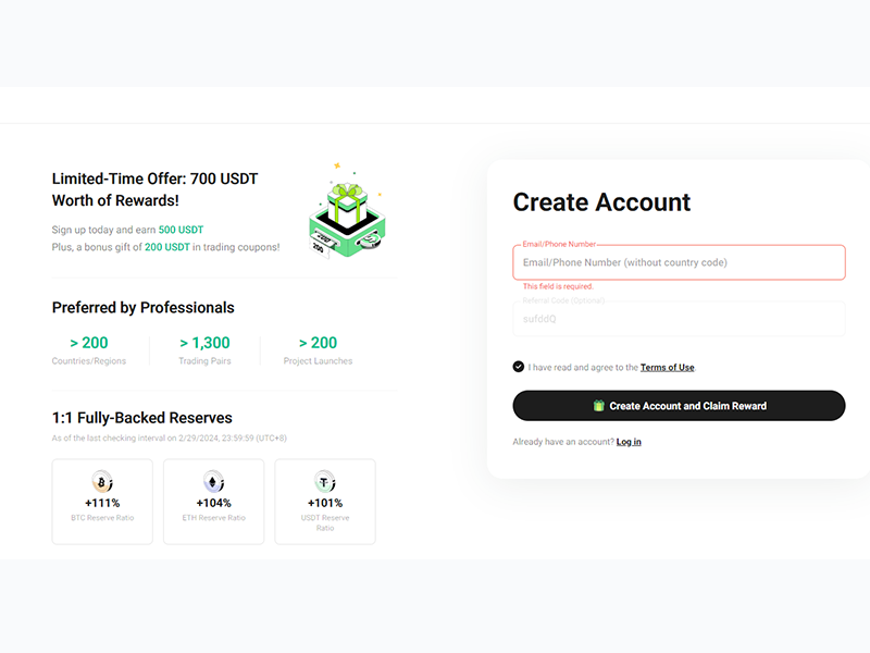 Đăng nhập vào tài khoản KuCoin