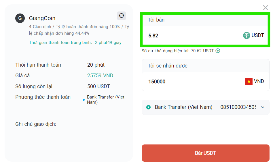 Hướng dẫn đổi qua giao dịch P2P hoặc OTC