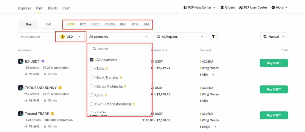 Cách gửi tiền trên Binance