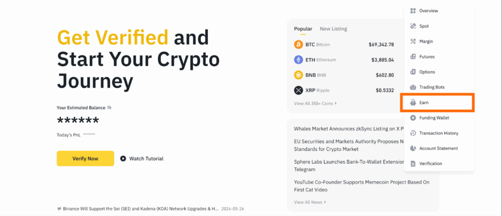 Earn Binance là gì?