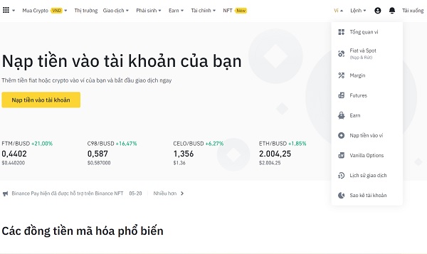 Điều kiện giao dịch VND trên Binance