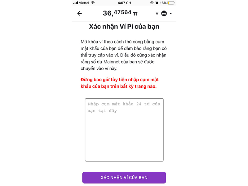Cách chuyển số dư sang Mainnet
