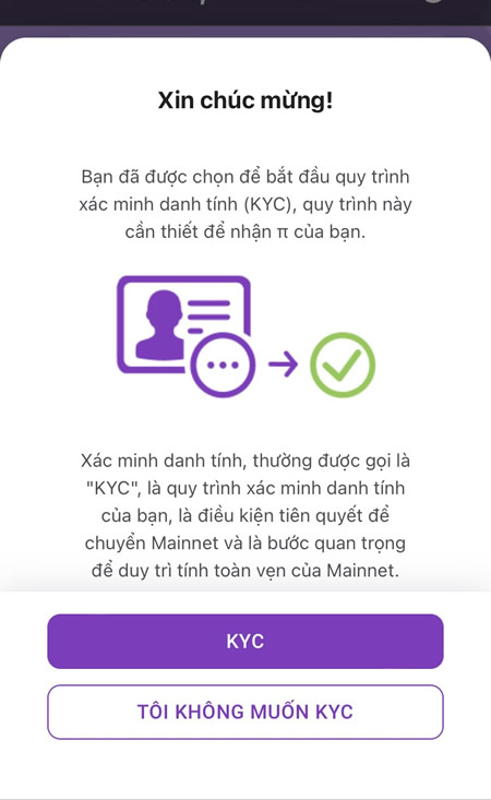 Điều kiện chuyển Pi về ví sau khi KYC