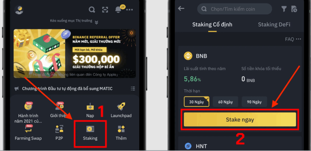 Bước 3: Tham gia Binance Staking