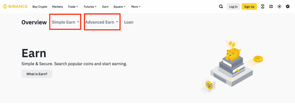 Earn trên Binance là gì?